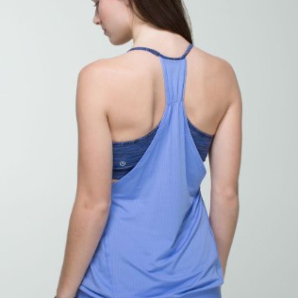 EUC Lululemon No Limits Tank (Lullaby / Wee Are From Space Cadet Blue)